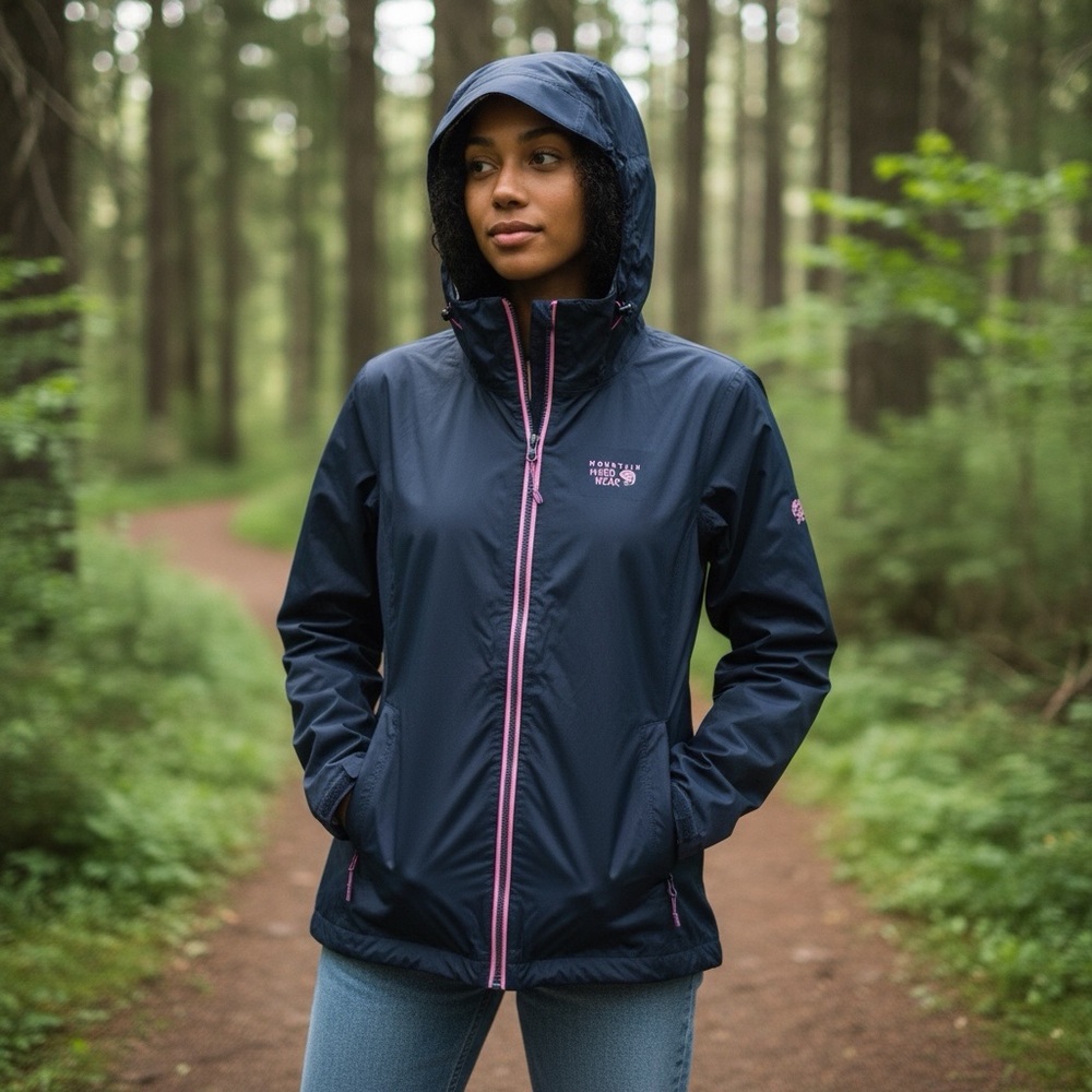 Mountain Hardwear Blue Rain Jacket Windbreaker size Small